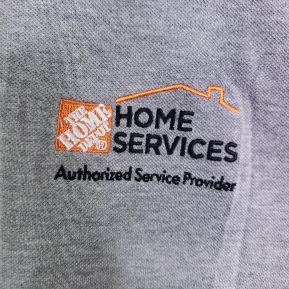 Home Depot Men's XL Gray Knit Employee Polo Shirt, Home Services XLG Cotton - Picture 4 of 6